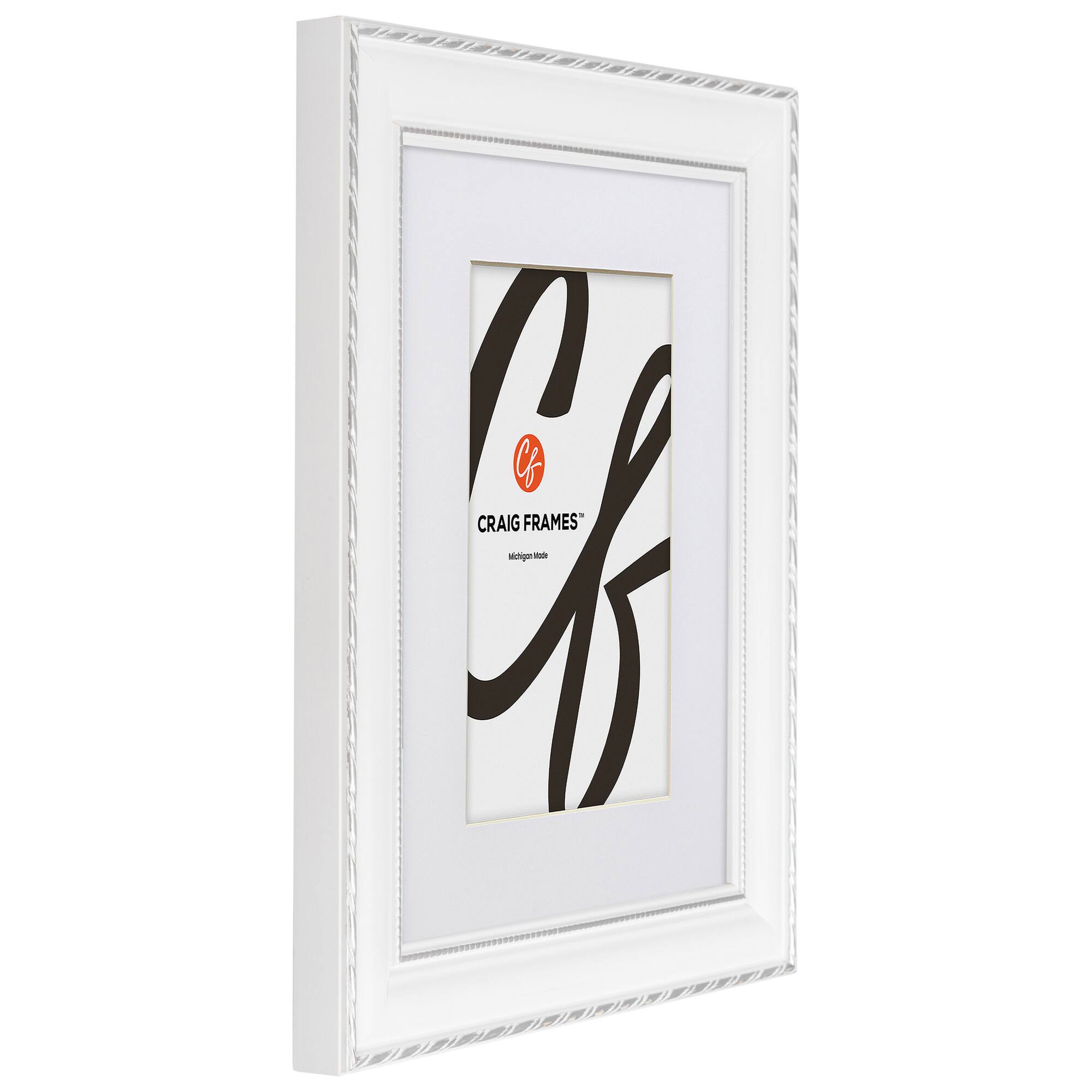 4 Pack Craig Frames Victoria White & Silver Picture Frame with Mat